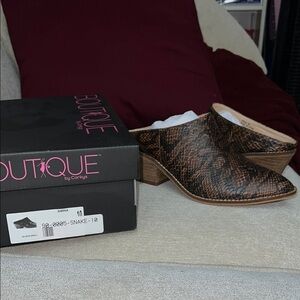 Women's Snake Print Mules Size 10